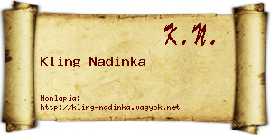 Kling Nadinka névjegykártya